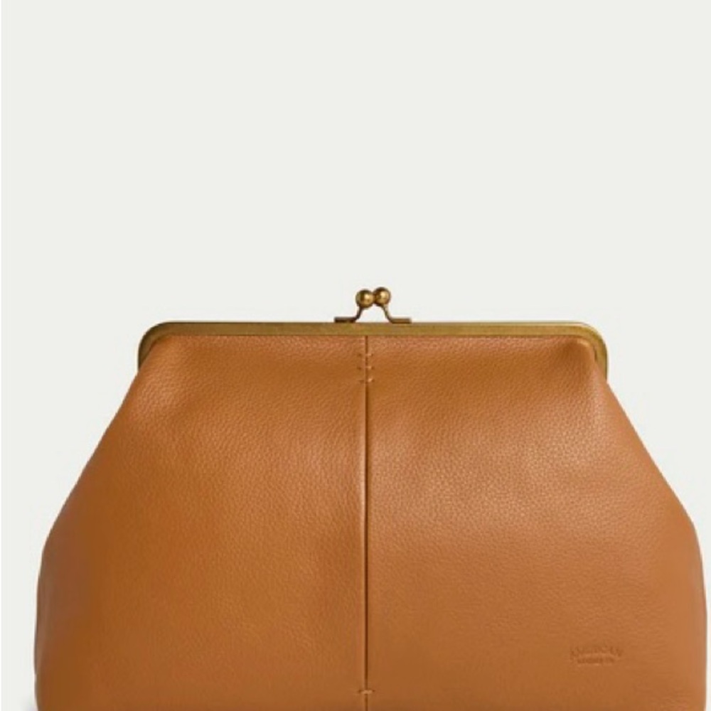 American Leather Grace Oversized Clutch “Cafe Latte”